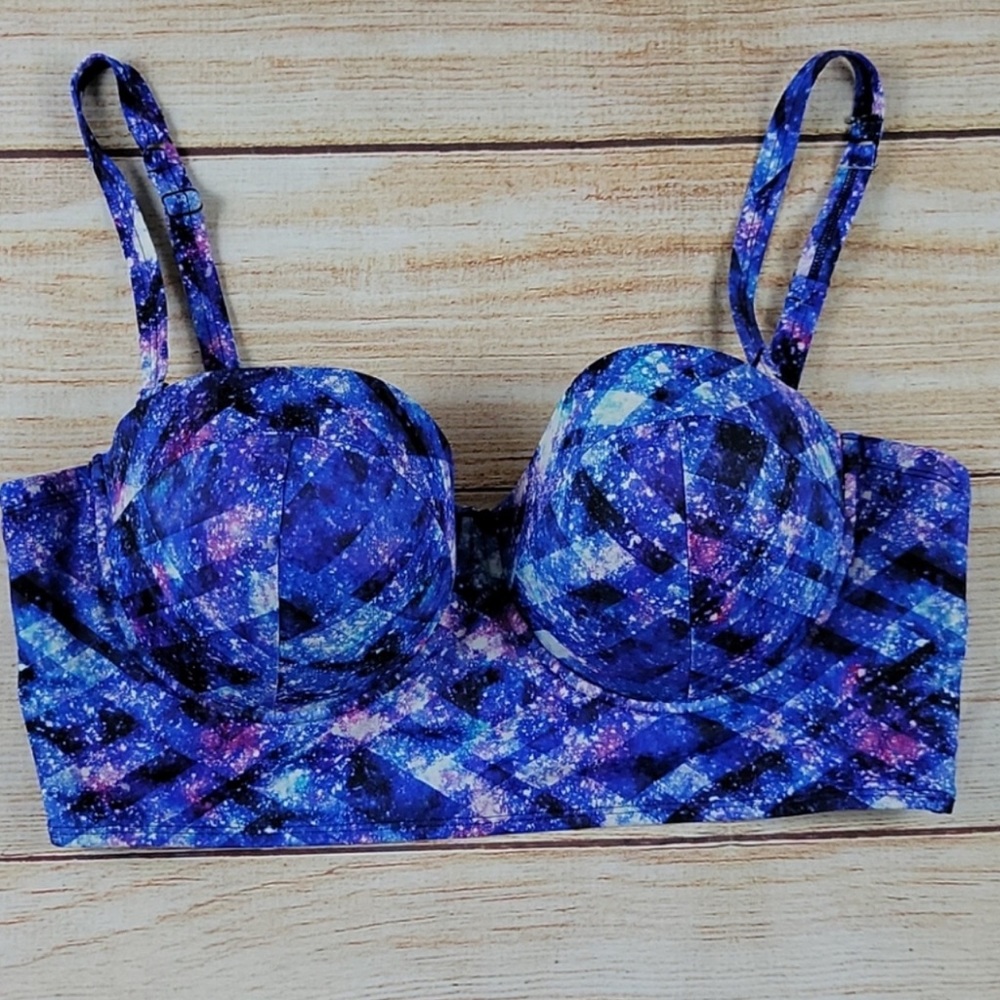 Torrid Galaxy Space Push Up Swim Top Sz 00